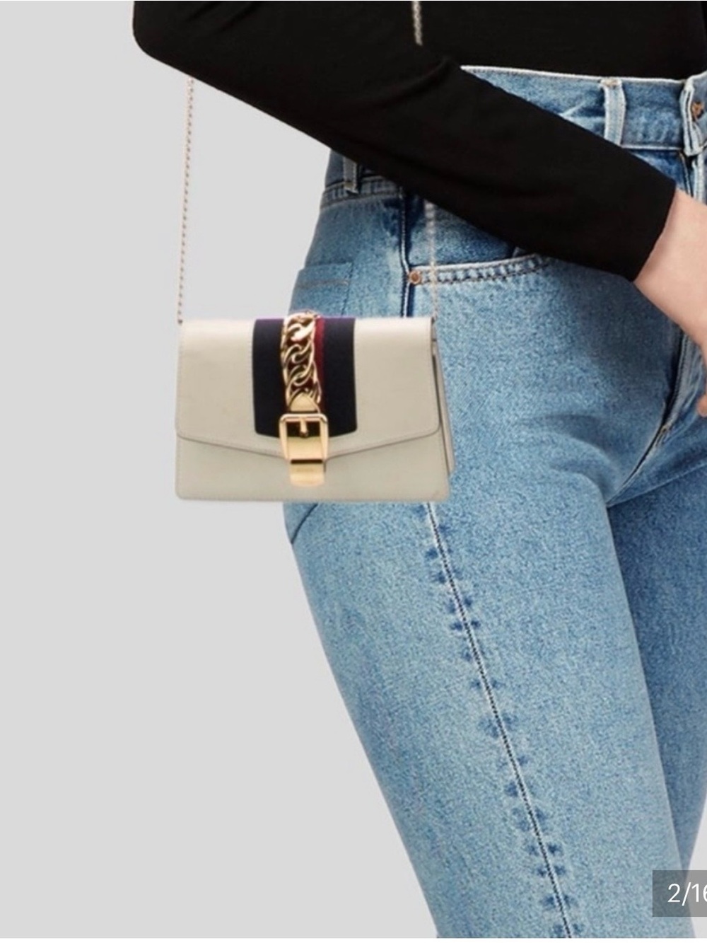 Super mini Sylvie White Chain Shoulder Bag